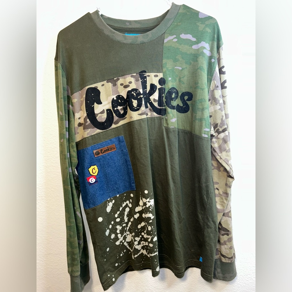 Men’s Cookies Camouflage Long Sleeve Shirt